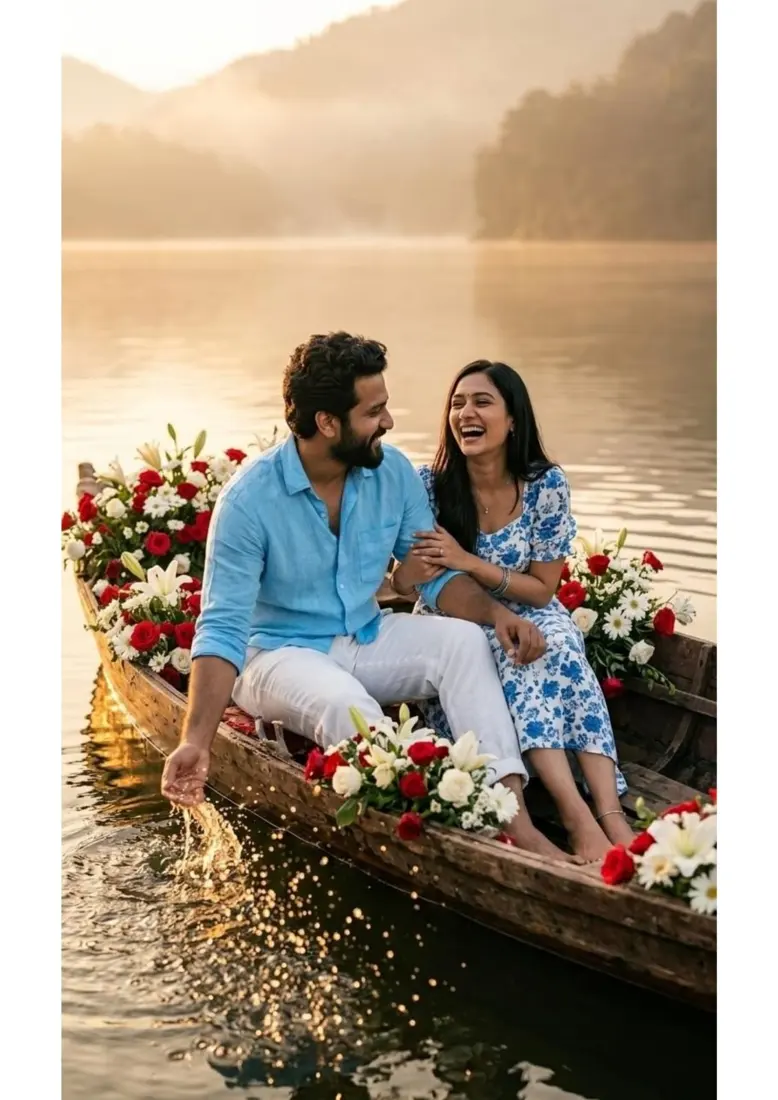 Boat sunrise pre-wedding